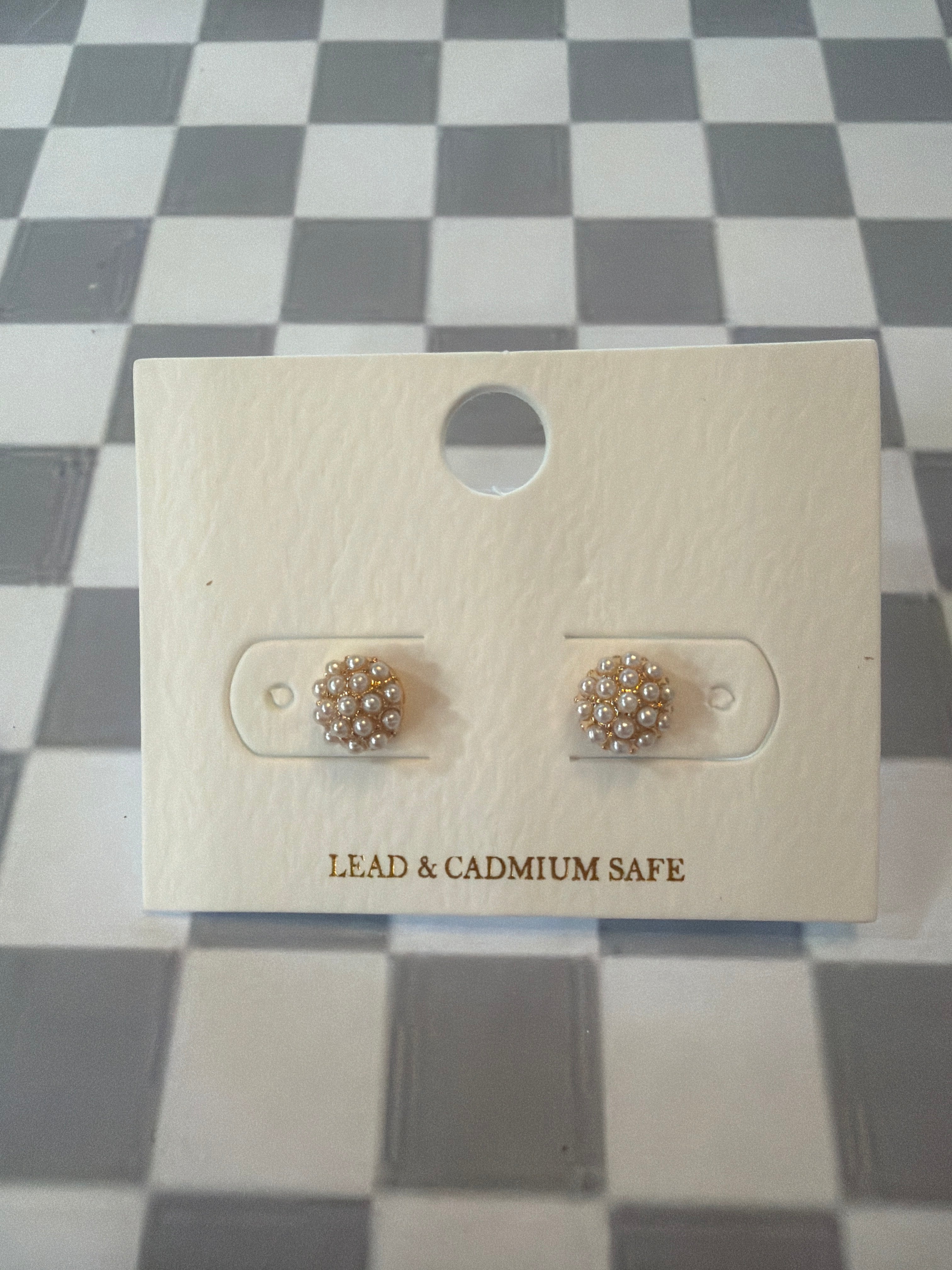 Pearl & Gold Stud Earrings