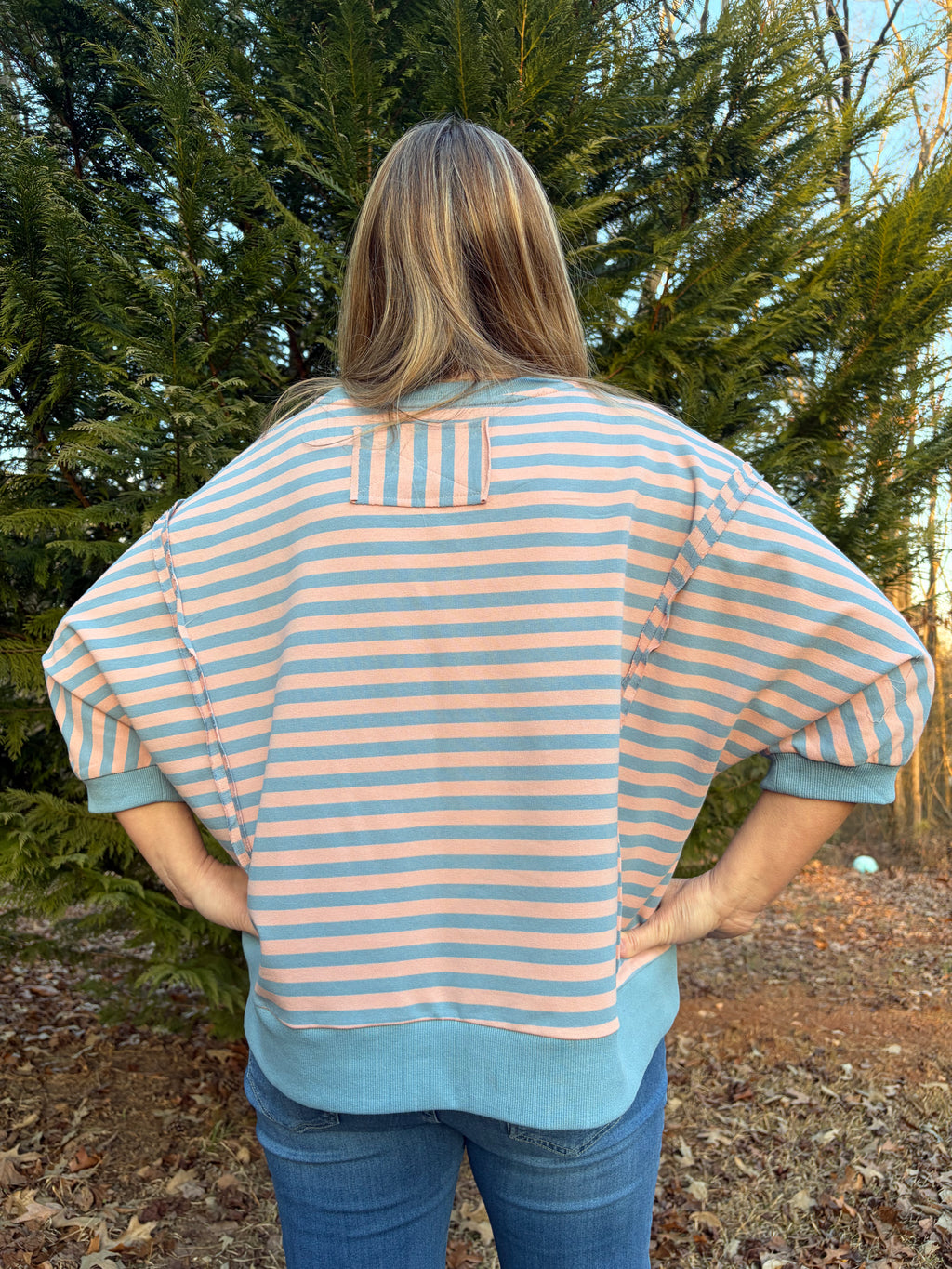 Pink and Blue stripe Shirt